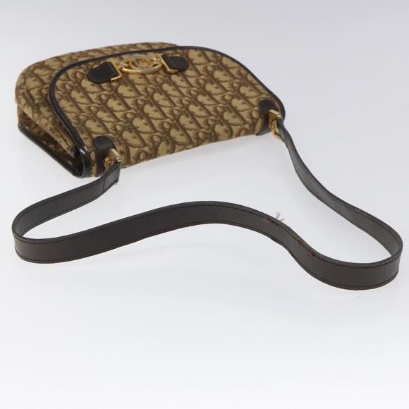 DIOR Trotter Canvas Shoulder Bag Brown Gold - Picture 7 of 12
